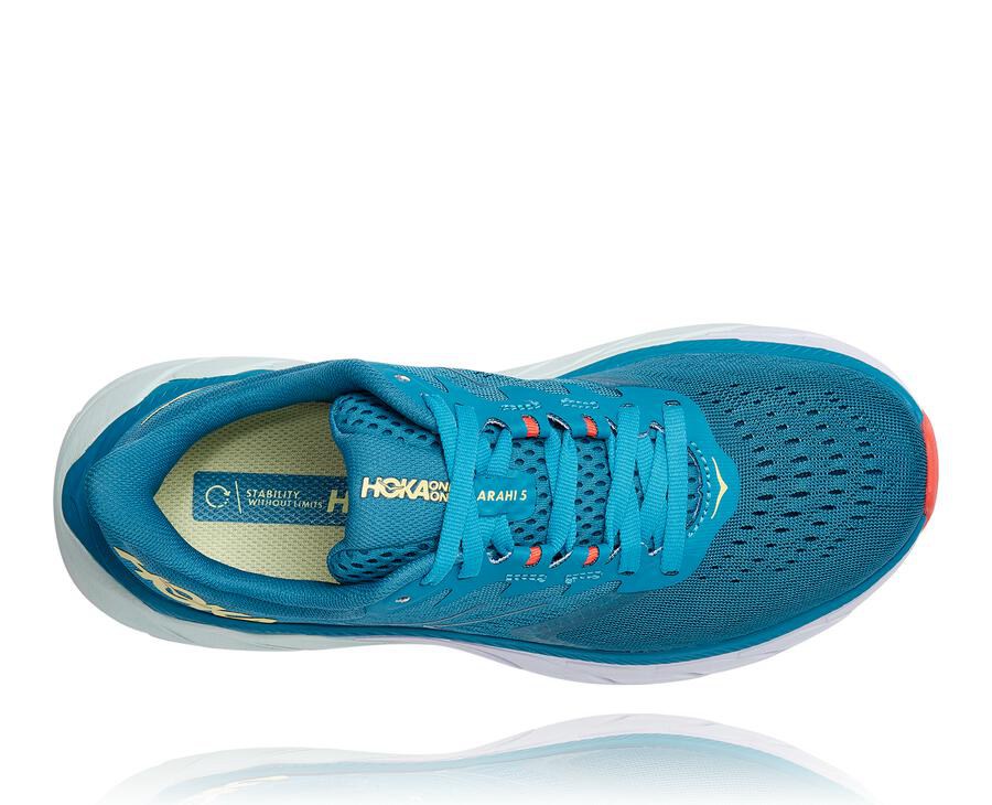 Hoka One One Running Shoes Womens Blue/White - Arahi 5 - 40719FSOU